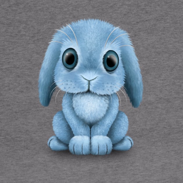 Cute Blue Baby Bunny Rabbit by jeffbartels